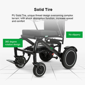 Silla de ruedas eléctrica de fibra de carbono para viajes Silla de ruedas eléctrica resistente de largo alcance - Product Image 4