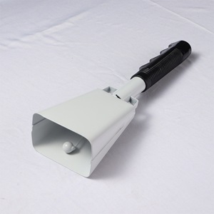 Campana de mano blanca de metal, instrumento Orff con mango largo, accesorio musical para niños, para acompañamiento de batería - Product Image 1