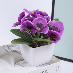 Fiori Artificiali Verdi Realistici, Vaso di Pansé Selvatico Grande, Fioriture Quasi Naturali per Esterni in Plastica e Tessuto - Product Image 6