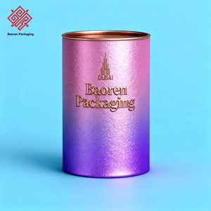 Baoren Parfum solide Gel douche solide Savon Crème pour le visage Lotion Toner Masque facial Carton Kraft Papier Tube rond Boîte d'emballage - Product Image 4