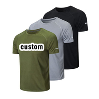 T-shirt de sport pour homme en maille décontractée de haute qualité, imprimé à l'écran, 95% coton, 5% élasthanne, respirant, à séchage rapide, compression