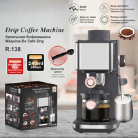 Machine à café semi-automatique électrique domestique compacte 800W, extraction sous pression 5 bars, vente en gros