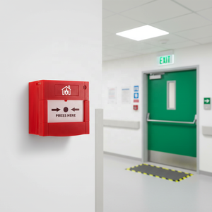 Alarme incendie stroboscopique homologuée CE, réseau TCP, 10-30V, bouton de déverrouillage de porte d'urgence ABS, clé de réinitialisation jusqu'à 10m - Product Image 1