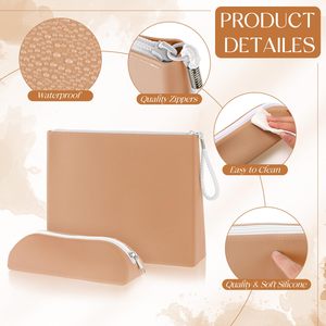 Fournisseur professionnel de trousses de maquillage en silicone personnalisées, pochettes cosmétiques imperméables, sacs à pinceaux en silicone, sacs de voyage pour maquillage en gros - Product Image 4