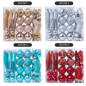 Proveedor Navidad múltiples formas 54 piezas Navidad plástico adornos/bola rojo blanco inastillable Navidad bola decoración adornos - Product Image 2