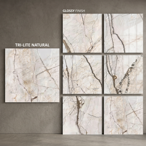 Foshan Tongli 800x800mm Panda White Glossy Glazed Porcelain Tiles Premium Marble Effect Flooring - Product Image 3