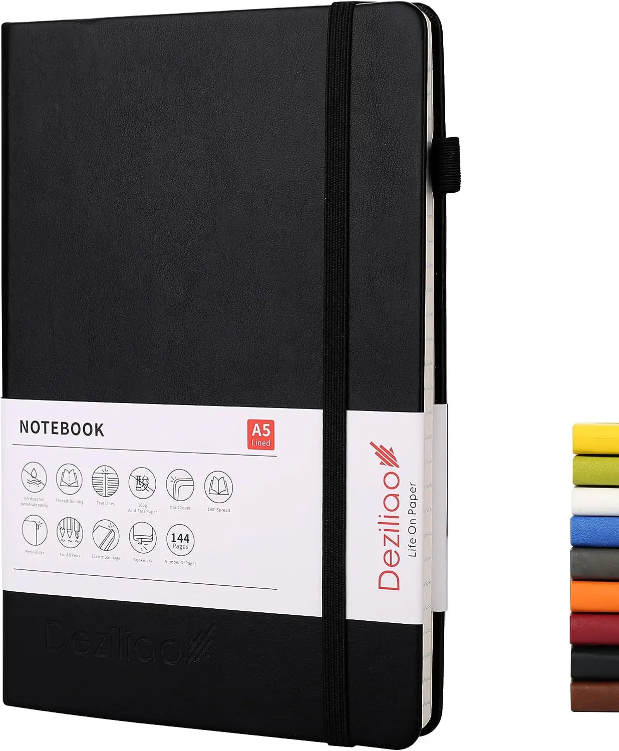 Hot Sale Blank Cover Journal Notizbücher mit Pen Loop Hardcover Notebook Journal