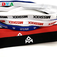Bandes élastiques en nylon avec logo imprimé en silicone sur mesure pour le col des t-shirts et les bandeaux de sport