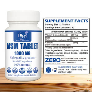 Venta caliente <span class=keywords><strong>MSM</strong></span> <span class=keywords><strong>1000mg</strong></span> tabletas veganas soporte de recuperación muscular natural fabricante de etiqueta privada - Product Image 4