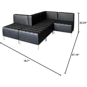 Pouf Alera série QUB 26 38 X 21 12 X 17 12 Noir, complément idéal pour vos canapés de salon - Product Image 1