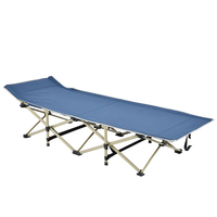 Lit de camping pliable en métal pour une personne, réglable en hauteur, inclinable, pour pique-nique en extérieur, avec logo personnalisable, vente en gros pour hôtels