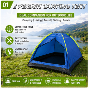<span class=keywords><strong>Tente</strong></span> de camping d'été pour <span class=keywords><strong>2</strong></span> personnes, 1000 mm, imperméable, légère, facile à installer, pour la randonnée en plein air, la plage - Product Image 2
