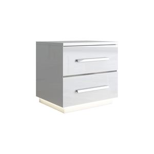 Set <span class=keywords><strong>Camera</strong></span> <span class=keywords><strong>da</strong></span> <span class=keywords><strong>Letto</strong></span> con Testiera Illuminata, Finitura Lucida, Bianco, Misure Queen e King, con Luci LED e Vano Contenitore - Product Image 6