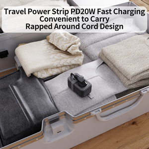 KC/GS Portable Power Socket 4-in-1 Convenient 20W Fasting Charging with PD20W <b>USB</b>-A 2 TYPE-C Travel Charging Line Included - Product Image 4