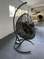 Fauteuil suspendu en rotin moderne et confortable KD, avec structure métallique, pour jardin