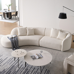 โซฟา3-4ที่นั่งโซฟาสีขาวสำหรับห้องนั่งเล่นในร่มการตกแต่งรูปตัวแอลสำหรับโรงแรมความสะดวกสบายทันสมัย - Product Image 3