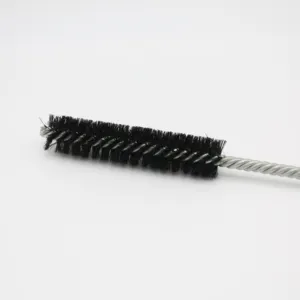 Cepillos de nailon negro para limpieza de tubos industriales, espiral individual con Lazo de cinta