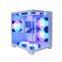 Boîtier PC Gaming MANMU Mid Tower MicroATX avec fenêtre latérale, construction en acier et alliage d'aluminium, moule privé en stock