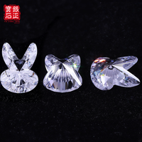 Zircone cubique synthétique de qualité AAAAA en forme de tête de lapin, 7,5*10 mm, pierre précieuse en vrac (créée en laboratoire) pour la fabrication de bijoux