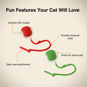 Juguete Interactivo para Gatos, Pelota Rodante Activada por Movimiento con Luz LED, Equipo de Entretenimiento Automático para Mascotas - Product Image 3