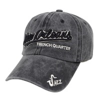 Casquette de baseball brodée délavée, style vintage, personnalisable, en coton, à visière courbée, réglable, unisexe, pour hommes et femmes, style musique jazz, vente en gros