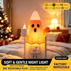 Luz Nocturna LED de Fantasma con Diseño de Maíz Dulce para Halloween, Lámpara de Pared con Forma de Vela de Fantasma, Decoración Otoñal Espeluznante para el Hogar, Regalo para el Dormitorio, Diseño Moderno - Product Image 1
