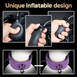 Collar y Cadena <span class=keywords><strong>de</strong></span> Bondage BDSM, Traje <span class=keywords><strong>de</strong></span> Restricción, Juego para Adultos, <span class=keywords><strong>Castigo</strong></span>, SM, Esclavo, Collares Inflables - Product Image 3