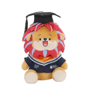 Nouvelle idée de produit lion diplômé a une casquette et robe en peluche peut être personnalisé