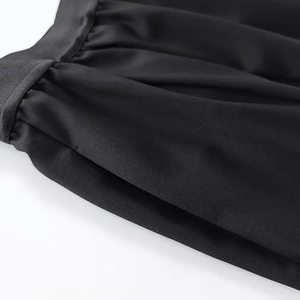 Puffed Hem <b>Elasticated</b> Waist women's casual <b>skirts</b> A-Line Elegant Solid Black pleated <b>skirt</b> Straight Daily commute summer <b>skirt</b> - Product Image 5