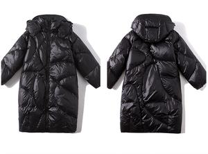 Blouson matelassé noir <span class=keywords><strong>mi</strong></span>-long pour femme, coupe ample et oversize, à capuche, en duvet de canard blanc épais, collection automne-hiver 2025 - Product Image 6