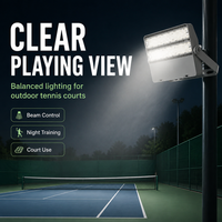 Projecteur LED modulaire OEM 300W pour stade, module détachable, entretien facile, installation par pince sur poteau