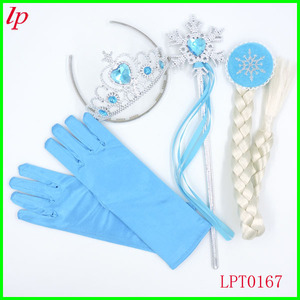 Frozen Elsa Princess Crown <b>Magic</b> Wand Braided Gloves <b>Set</b> For Girls LPT0140 - Product Image 3