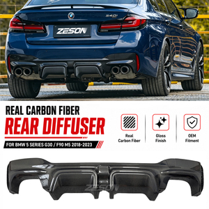 Diffuseur de pare-chocs arrière de style AC en fibre de carbone véritable pour <span class=keywords><strong>BMW</strong></span> Série <span class=keywords><strong>5</strong></span> G30 <span class=keywords><strong>F90</strong></span> M5 <span class=keywords><strong>M</strong></span> Sport 530i 540i M550i 2018-2023 - Product Image 1