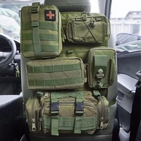 Vente directe usine : Organisateur de dossier de siège tactique amélioré, sac de rangement suspendu à 5 poches, doublure en nylon imperméable, panneau Molle pour véhicule