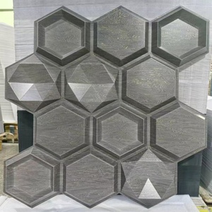 Luxuriöse Maßgefertigte Moderne Wasserdichte Hotel-Wanddekoration Innenverkleidung PVC Wohnzimmer TV-Hintergrund Schlafzimmer Geprägte 3D-Kunstwand - Product Image 1