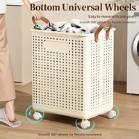 Panier à linge pliable avec roulettes universelles, grande capacité, bac de rangement pour vêtements sales, pour salle de bain, chambre à coucher, buanderie