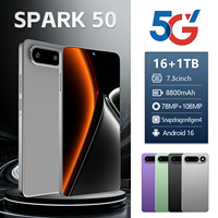 Offre Spéciale Téléphone Portable SPARK 50 Écran HD 7,3 Pouces Batterie 8800 mAh Grande Capacité de Stockage 16+1 To Caméra Arrière 108 MP 5G Android 16