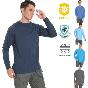 Protección solar UV UPF 50 Poliéster de secado rápido Camisa de pesca de manga larga Ropa deportiva impermeable para adultos Tamaño XXL