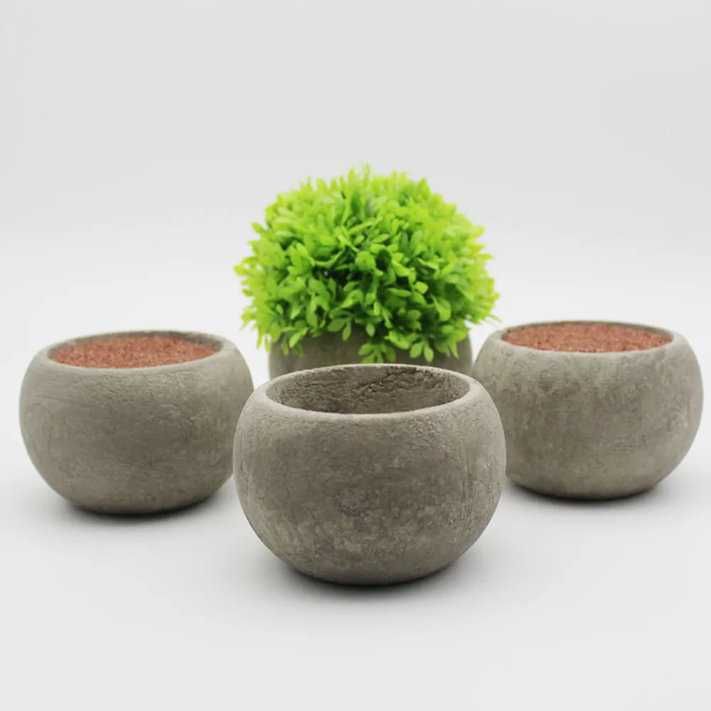 Fabriek Groothandel Huis Plant Bonsai Natuurlijke Stijl Pot Breedbodem Papier Pulp Pot Voor Mini Kunstmatige Plant Decoratie