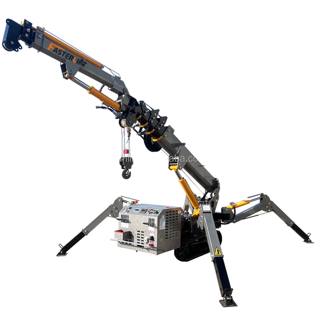 Electric Move Around Telescopic Arm Rotary Floor Crane