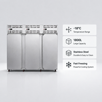 Congélateur rapide pour cuisine commerciale, congélateur à air pulsé, trois portes, acier inoxydable, grande capacité de stockage 1800L