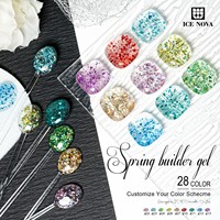 ICE NOVA Wholes pour Salon 28 Couleurs Spring Builder Gel avec Glitter Strong Builder Construction Extension Gel LED Gel Polish