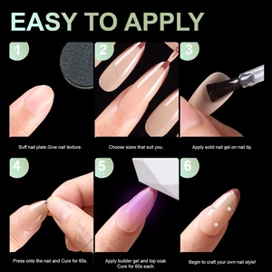 Lot de 150 <span class=keywords><strong>faux</strong></span> <span class=keywords><strong>ongles</strong></span> à presser sans couture French Tip, formes amande et cercueil, 5 couleurs, amovibles, vente en gros pour salons - Product Image 3