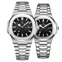 Montres de luxe pour couple POEDAGAR 613 / 789 / 708, montres de luxe pour homme, étanches, lumineuses, en acier inoxydable, à quartz, pour les amoureux, Relojes