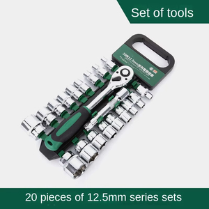 Ensemble professionnel de 28 clés à douilles et outils combinés à cliquet en acier au chrome-vanadium pour la réparation automobile et l'entretien des véhicules - Product Image 2