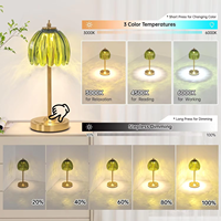 Lampe de bureau populaire à CRI élevé Ra95, rechargeable, à intensité variable par toucher, en forme de fleur, pour salle à manger, chambre à coucher, lampe de table LED rechargeable