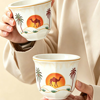 Tasse à expresso du Moyen-Orient en céramique, tasse individuelle rétro créative pour la maison, souvenir, tasse à eau d'éléphant de désert