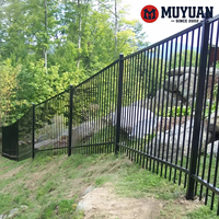 Panneaux de clôture métalliques Spear Top Yard 6ft x 8ft, thermolaqués, résistants à la rouille, installation facile, clôture de sécurité pour enclos d'animaux