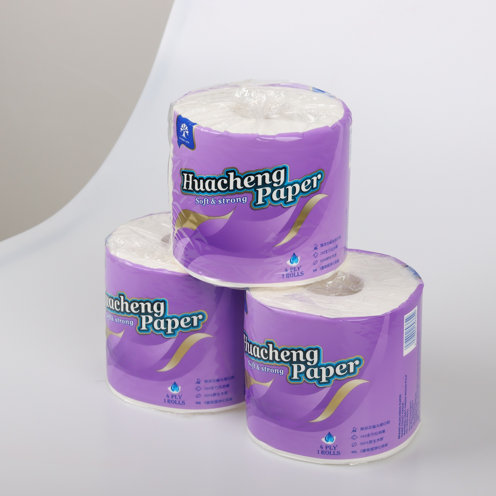 Rouleau de papier de toilette en pâte de bois vierge personnalisée, chanvre recyclé scott, rouleau de papier de soie blanc doux pour papier de toilette de salle de bain