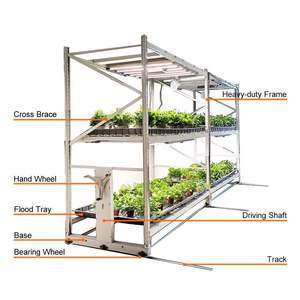 Banco de vivero hidropónico fijo de múltiples capas, sistema de cultivo Vertical, estante de flujo y reflujo, bandeja de semillero de enrejado, mesa de cultivo, Banco rodante - Product Image 6